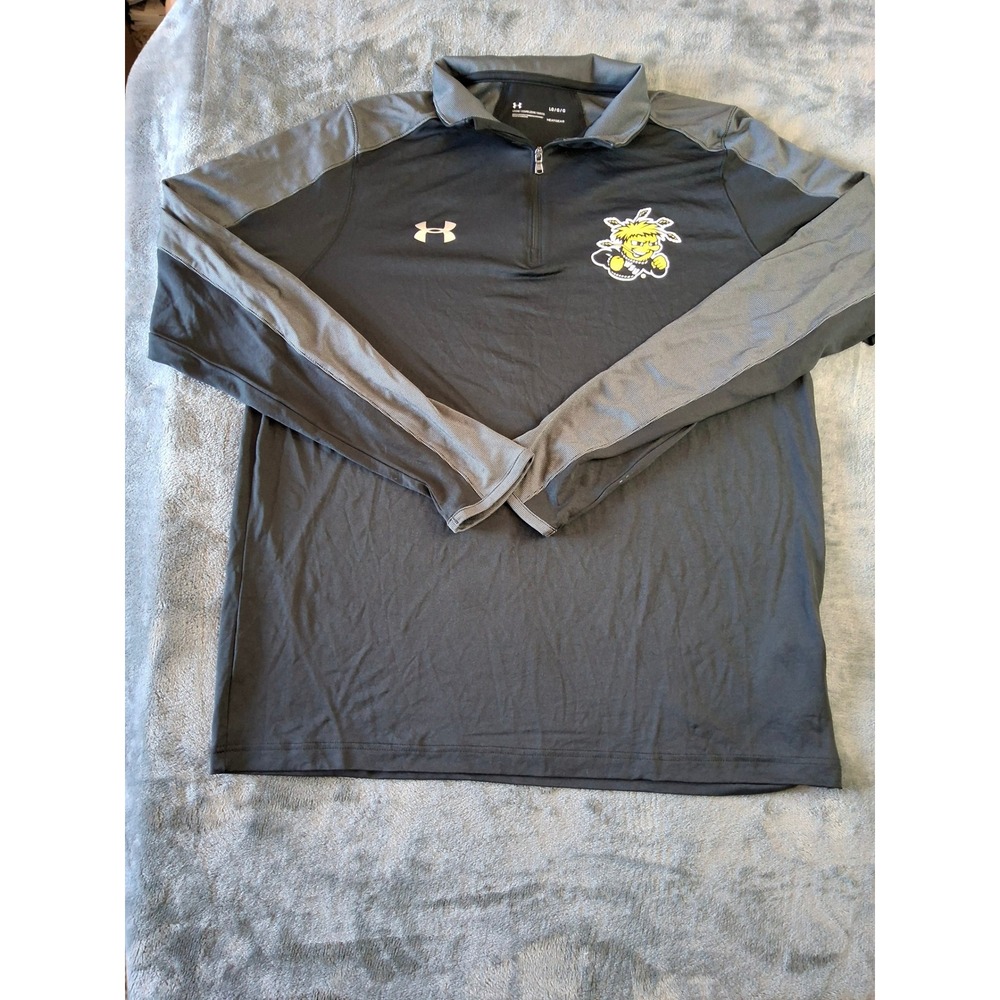 Under Armour Wichita State Shockers Mens Large Quarter Zip HeatGear Pullover Blk